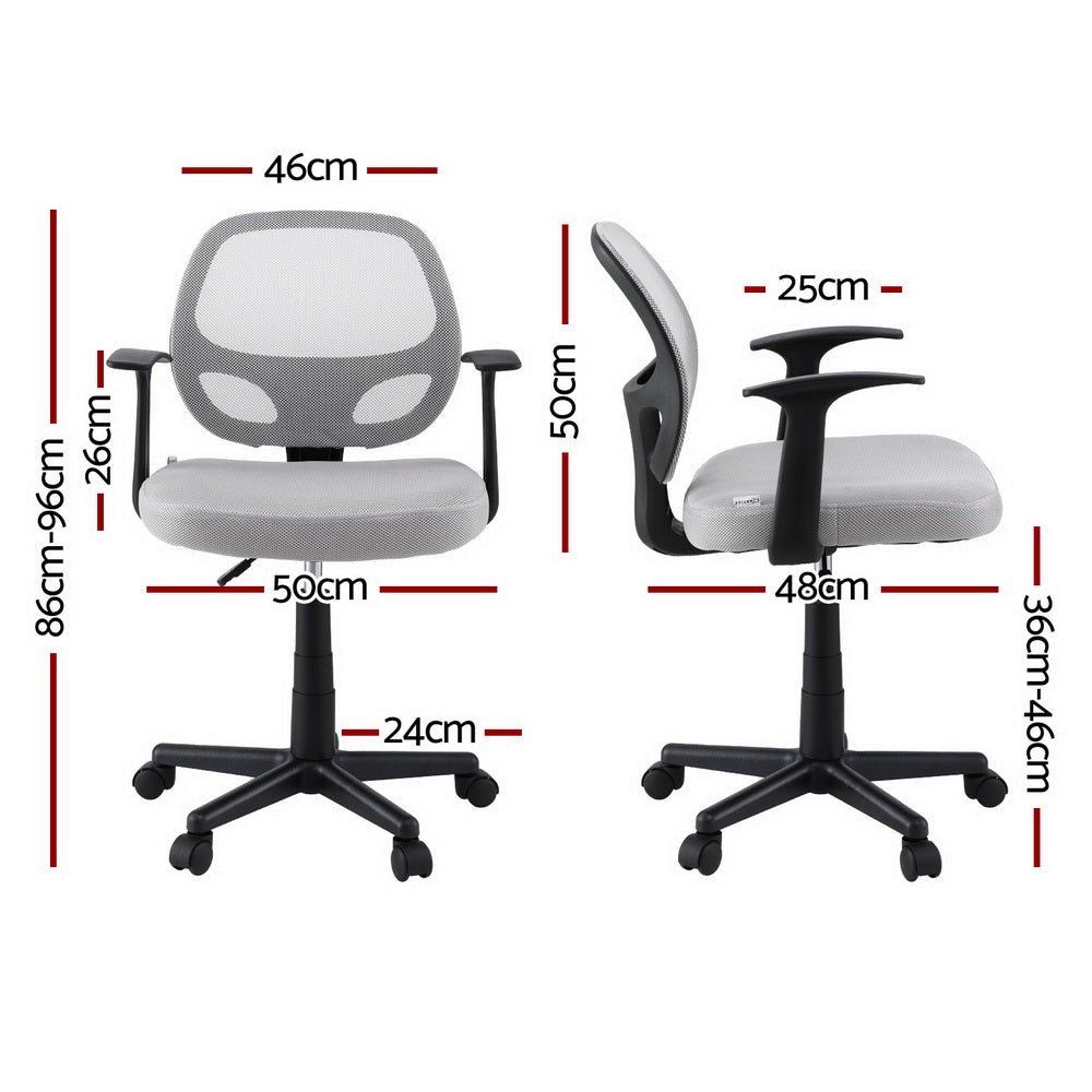 Mesh Office Chair Computer Gaming Desk Chairs Work Study Mid Back Grey - Furniture > Office > Office & Desk Chairs - Rivercity House & Home Co. (ABN 18 642 972 209) - Affordable Modern Furniture Australia