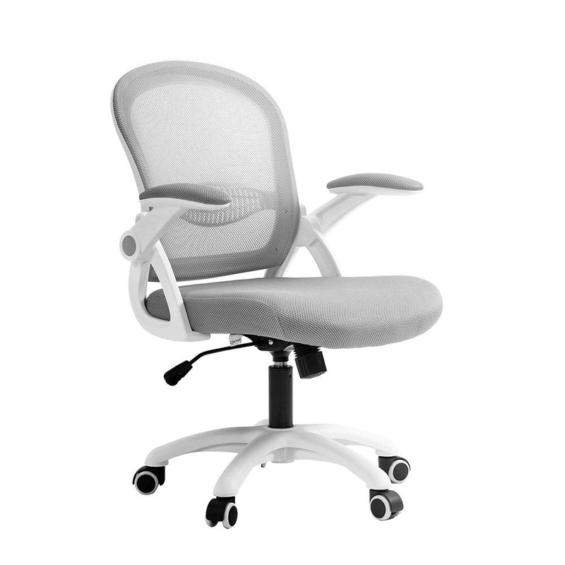 Mesh Office Chair Mid Back Grey - Furniture > Office - Rivercity House & Home Co. (ABN 18 642 972 209) - Affordable Modern Furniture Australia