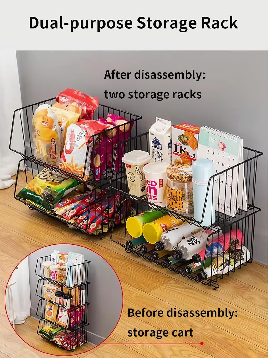 Metal 5 - Tier Rolling Vegetable and Fruit Basket Cart Stand for Kitchen - Home & Garden > Kitchenware > Food Storage - Rivercity House & Home Co. (ABN 18 642 972 209) - Affordable Modern Furniture Australia