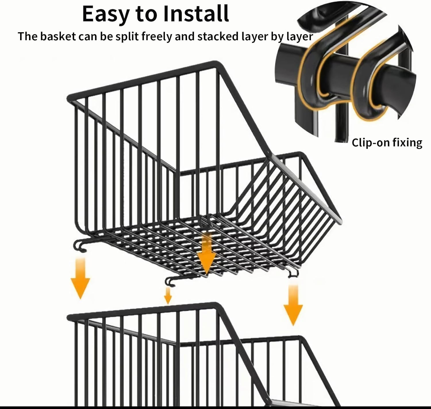 Metal 5 - Tier Rolling Vegetable and Fruit Basket Cart Stand for Kitchen - Home & Garden > Kitchenware > Food Storage - Rivercity House & Home Co. (ABN 18 642 972 209) - Affordable Modern Furniture Australia