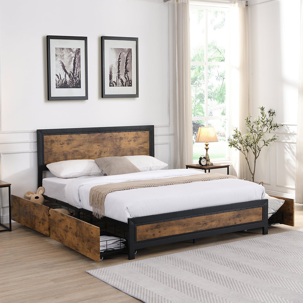 Metal Bed Frame - Double - Rivercity House & Home Co. (ABN 18 642 972 209) - Affordable Modern Furniture Australia