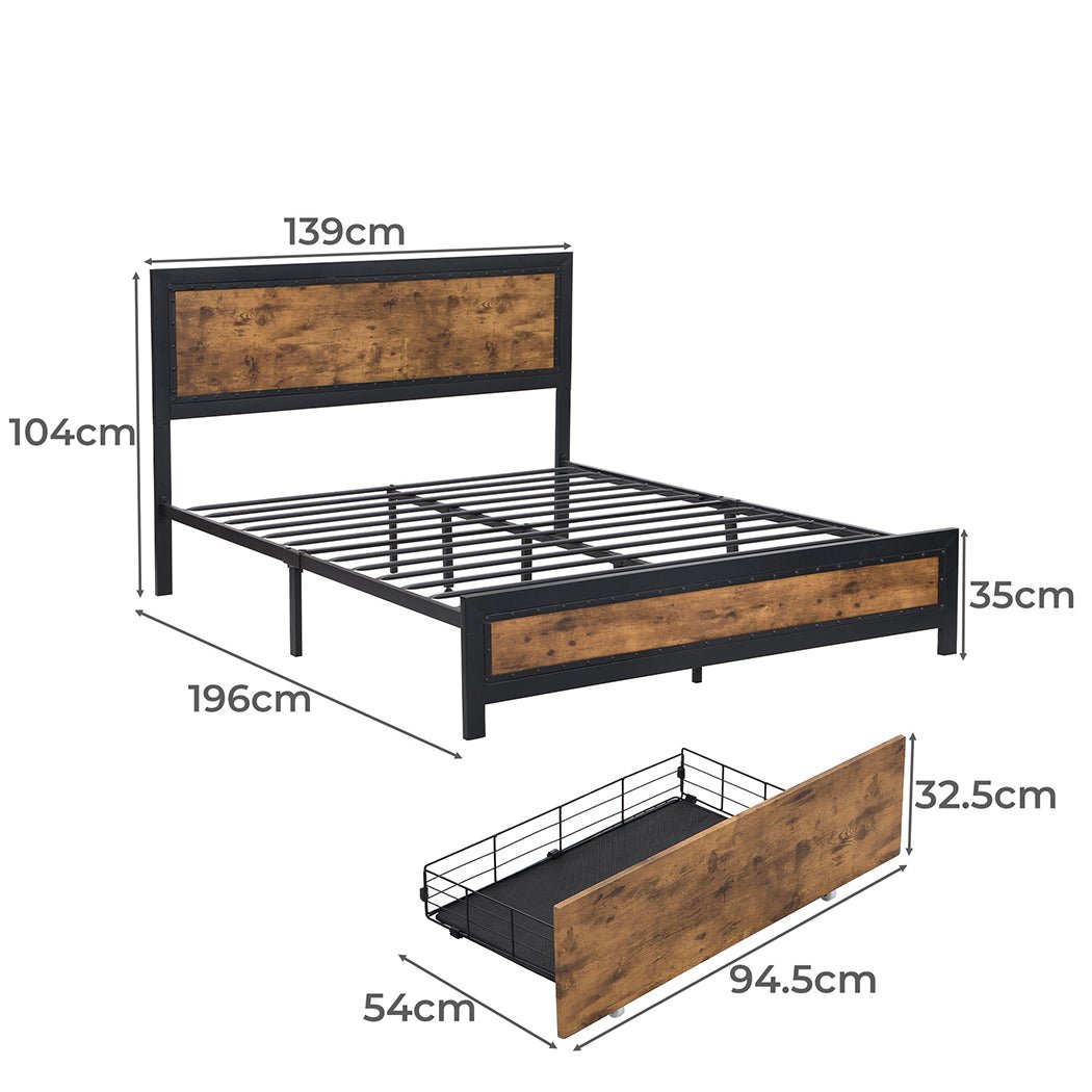 Metal Bed Frame - Double - Rivercity House & Home Co. (ABN 18 642 972 209) - Affordable Modern Furniture Australia