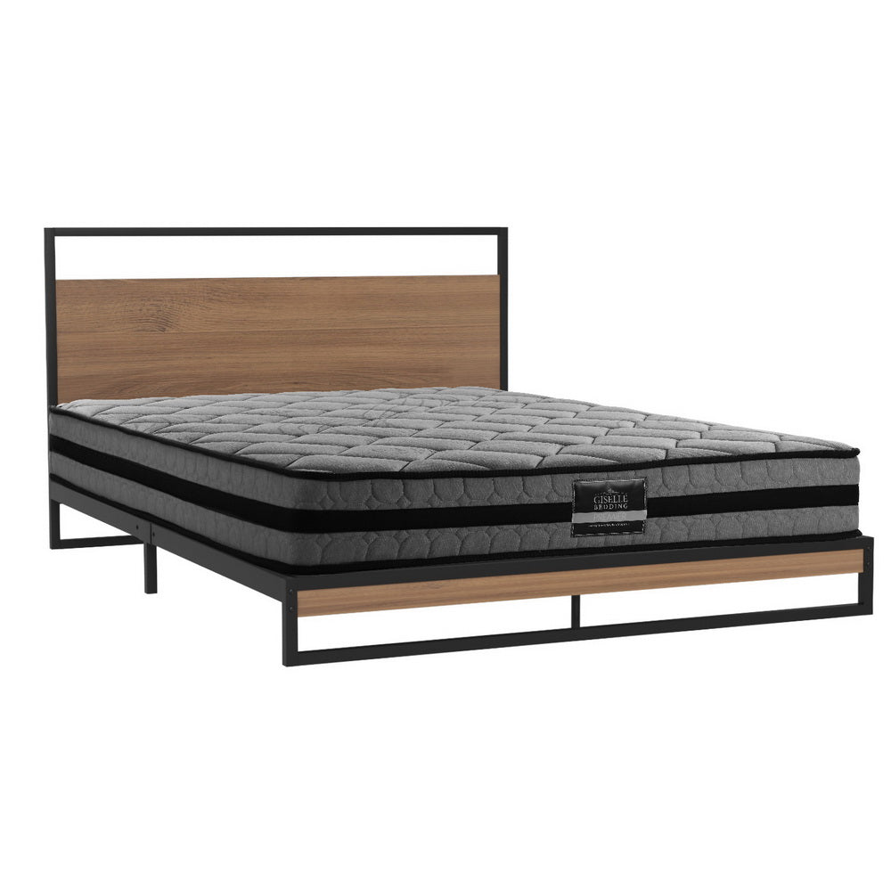 Metal Bed Frame Double Size Beds Platform with Mattress - Furniture > Bedroom > Beds & Bed Frames - Rivercity House & Home Co. (ABN 18 642 972 209) - Affordable Modern Furniture Australia