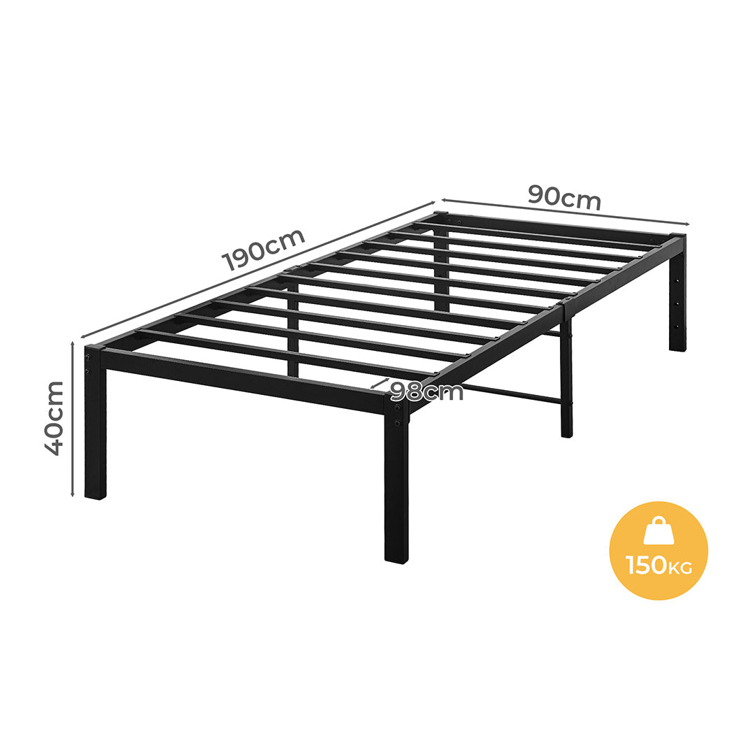 Metal Bed Frame Heavy Duty Storage Space - Rivercity House & Home Co. (ABN 18 642 972 209) - Affordable Modern Furniture Australia