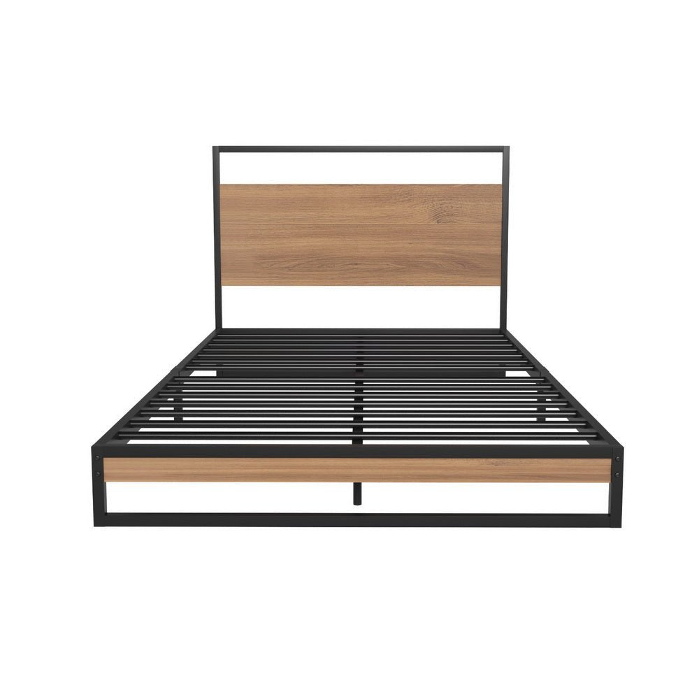 Metal Bed Frame Single Size Beds Platform with Mattress - Furniture > Bedroom > Beds & Bed Frames - Rivercity House & Home Co. (ABN 18 642 972 209) - Affordable Modern Furniture Australia
