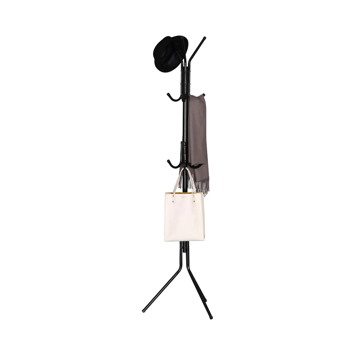 Metal Coat Rack Stand with 12 Hooks, 3-Tier Clothes Hanger - Black - Home & Garden > Storage > Clothing & Wardrobe Storage - Rivercity House & Home Co. (ABN 18 642 972 209) - Affordable Modern Furniture Australia