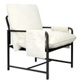 Metal Framed Corduroy Lounge Chair with Storage Bags - Beige