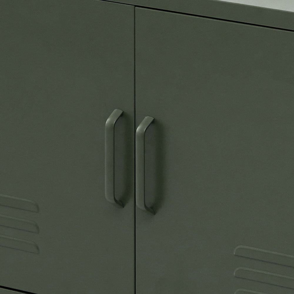 Metal Locker Style Buffet Sideboard Storage Cabinet - Green - Furniture > Living Room - Rivercity House & Home Co. (ABN 18 642 972 209) - Affordable Modern Furniture Australia
