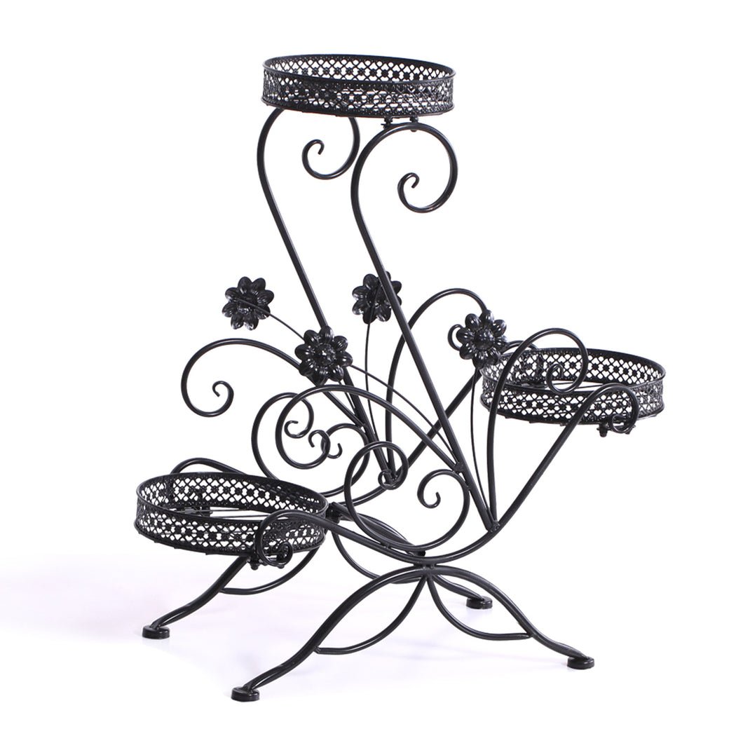 Metal Plant Stand for Indoor and Outdoor Use - Black - Rivercity House & Home Co. (ABN 18 642 972 209) - Affordable Modern Furniture Australia