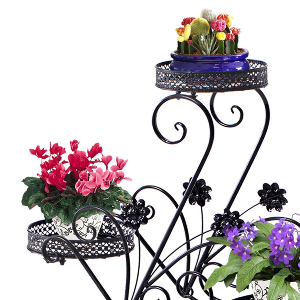 Metal Plant Stand for Indoor and Outdoor Use - Black - Rivercity House & Home Co. (ABN 18 642 972 209) - Affordable Modern Furniture Australia