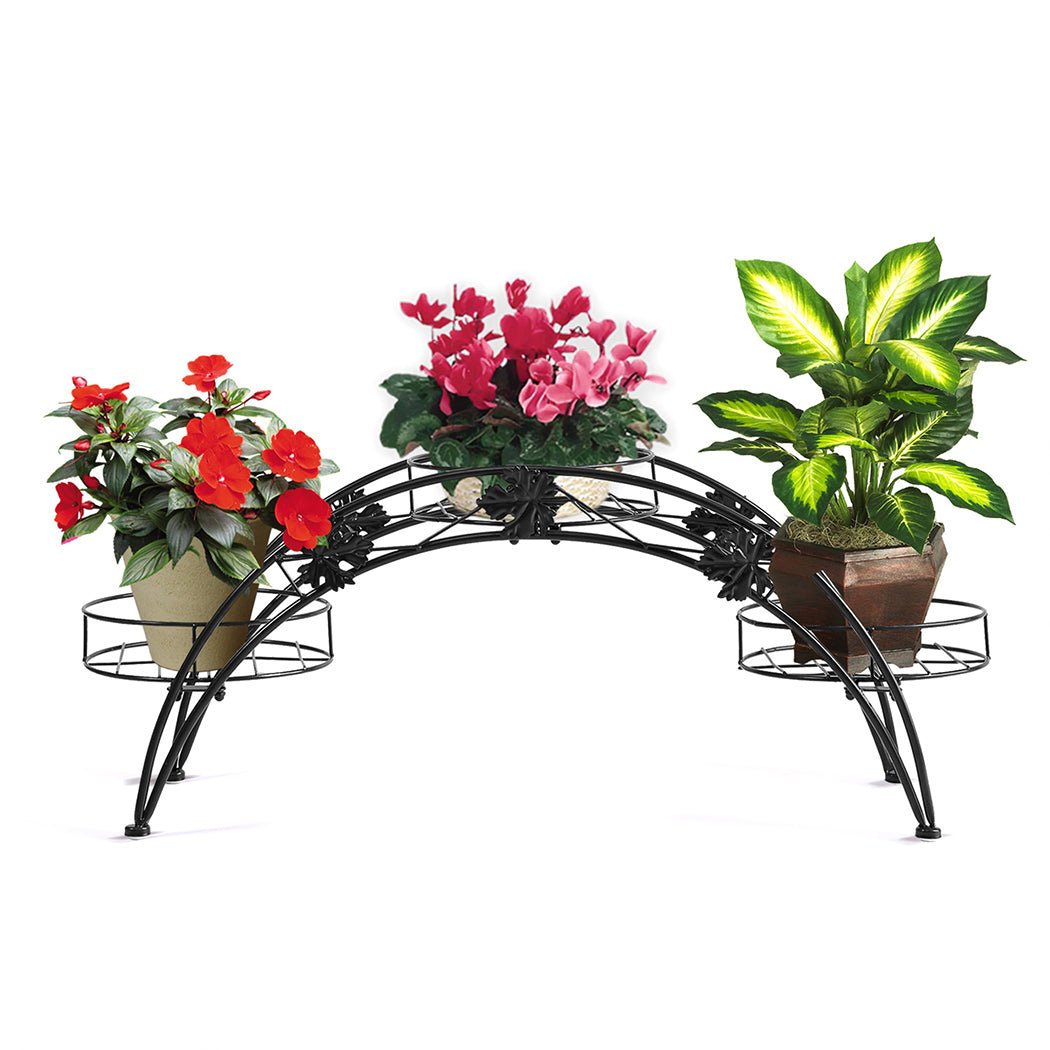 Metal Plant Stand for Indoor and Outdoor Use - Black - Rivercity House & Home Co. (ABN 18 642 972 209) - Affordable Modern Furniture Australia