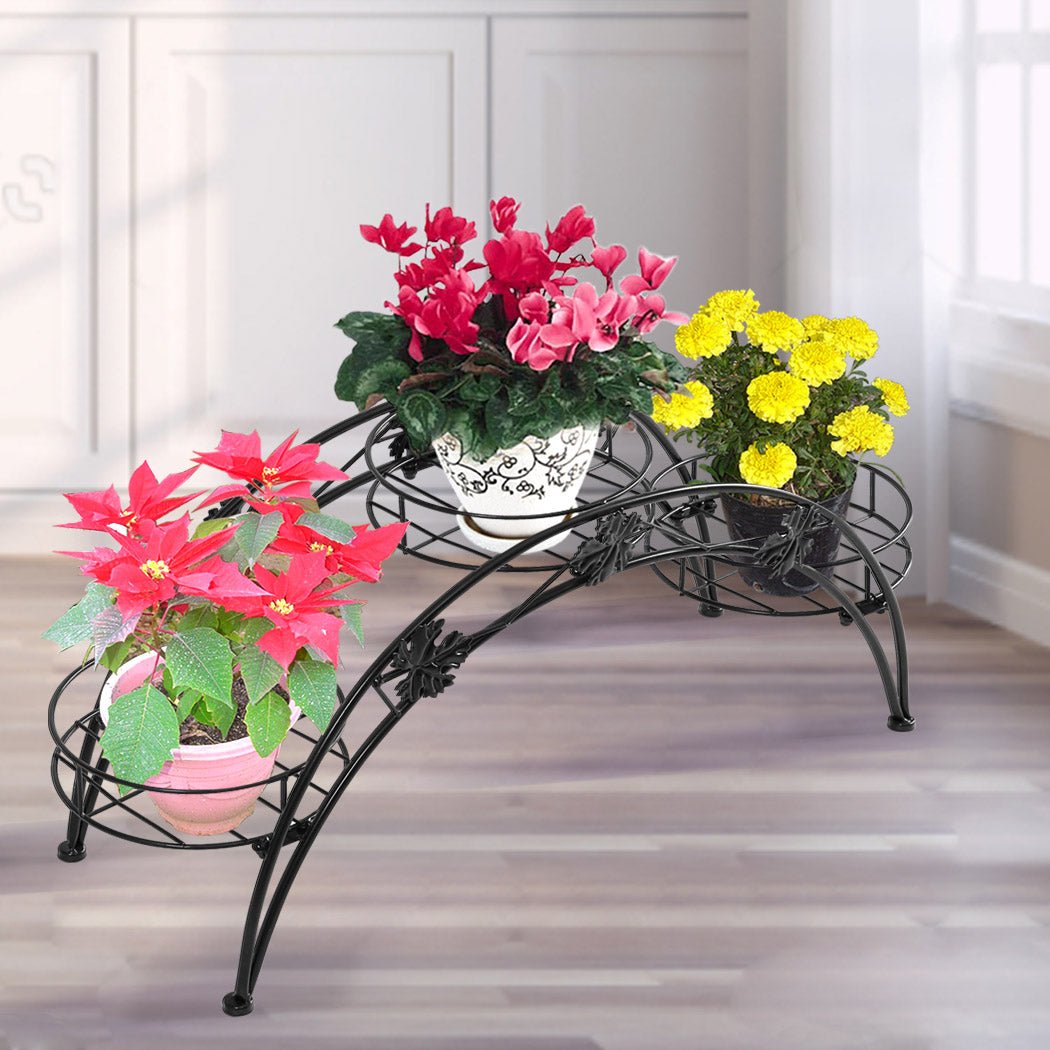 Metal Plant Stand for Indoor and Outdoor Use - Black - Rivercity House & Home Co. (ABN 18 642 972 209) - Affordable Modern Furniture Australia