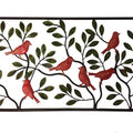 Metal Wall Art 90cm Colour Birds Leaves - Multi Colour