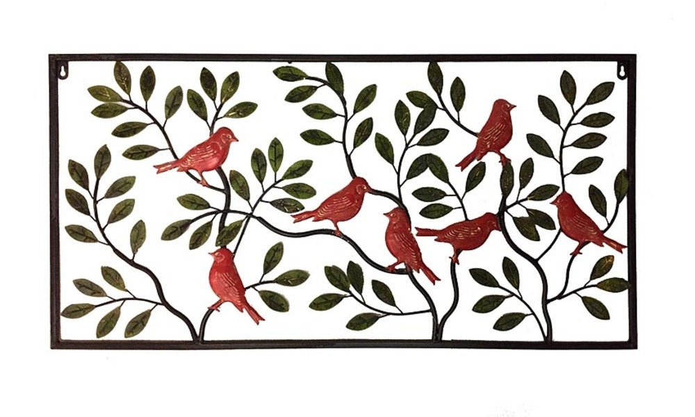 Metal Wall Art 90cm Colour Birds Leaves - Multi Colour - Home & Garden > Wall Art > 3D Wall Art - Rivercity House & Home Co. (ABN 18 642 972 209) - Affordable Modern Furniture Australia