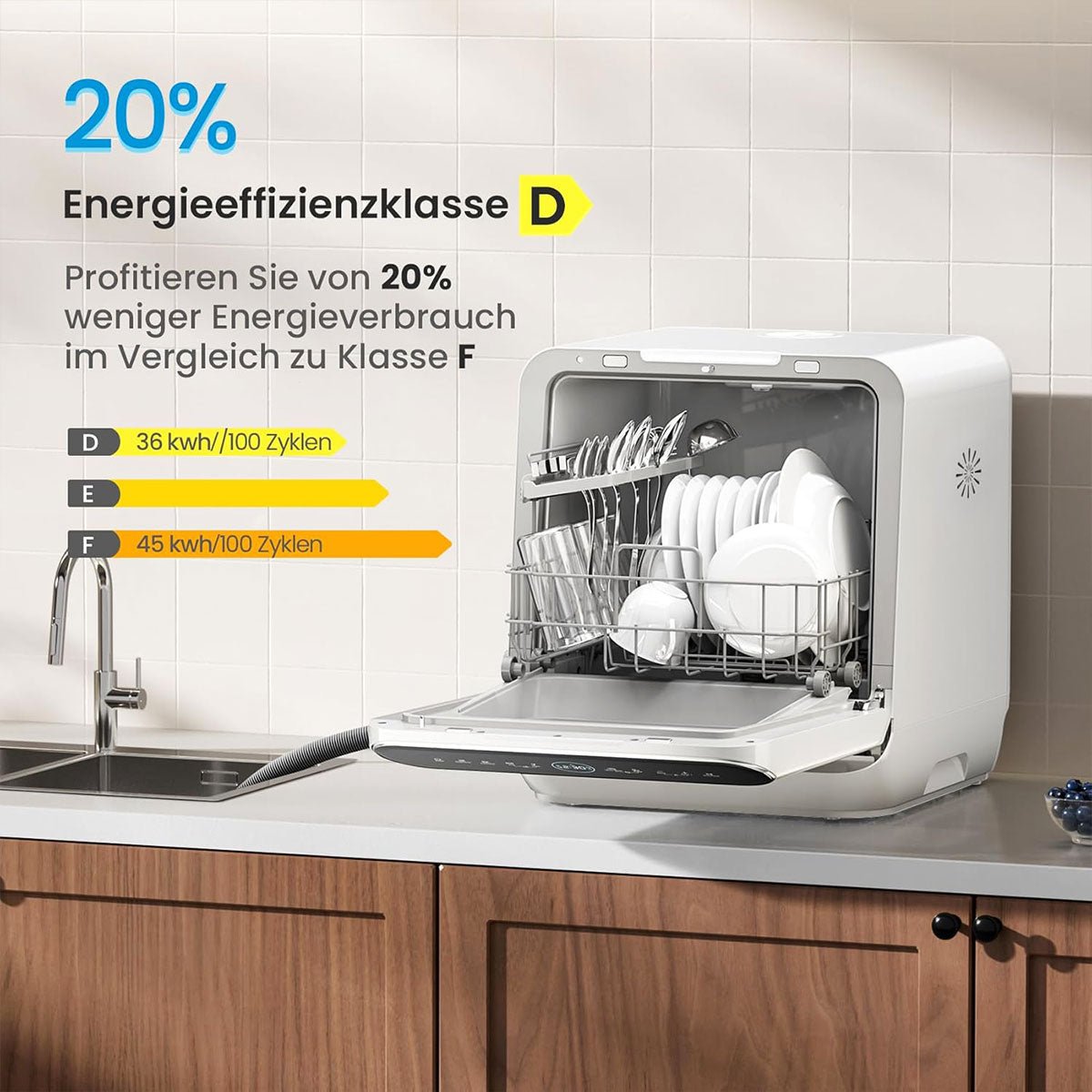 Midea 3rd Generation Bench Top Mini Dishwasher - Appliances > Kitchen Appliances > Dishwashers - Rivercity House & Home Co. (ABN 18 642 972 209) - Affordable Modern Furniture Australia