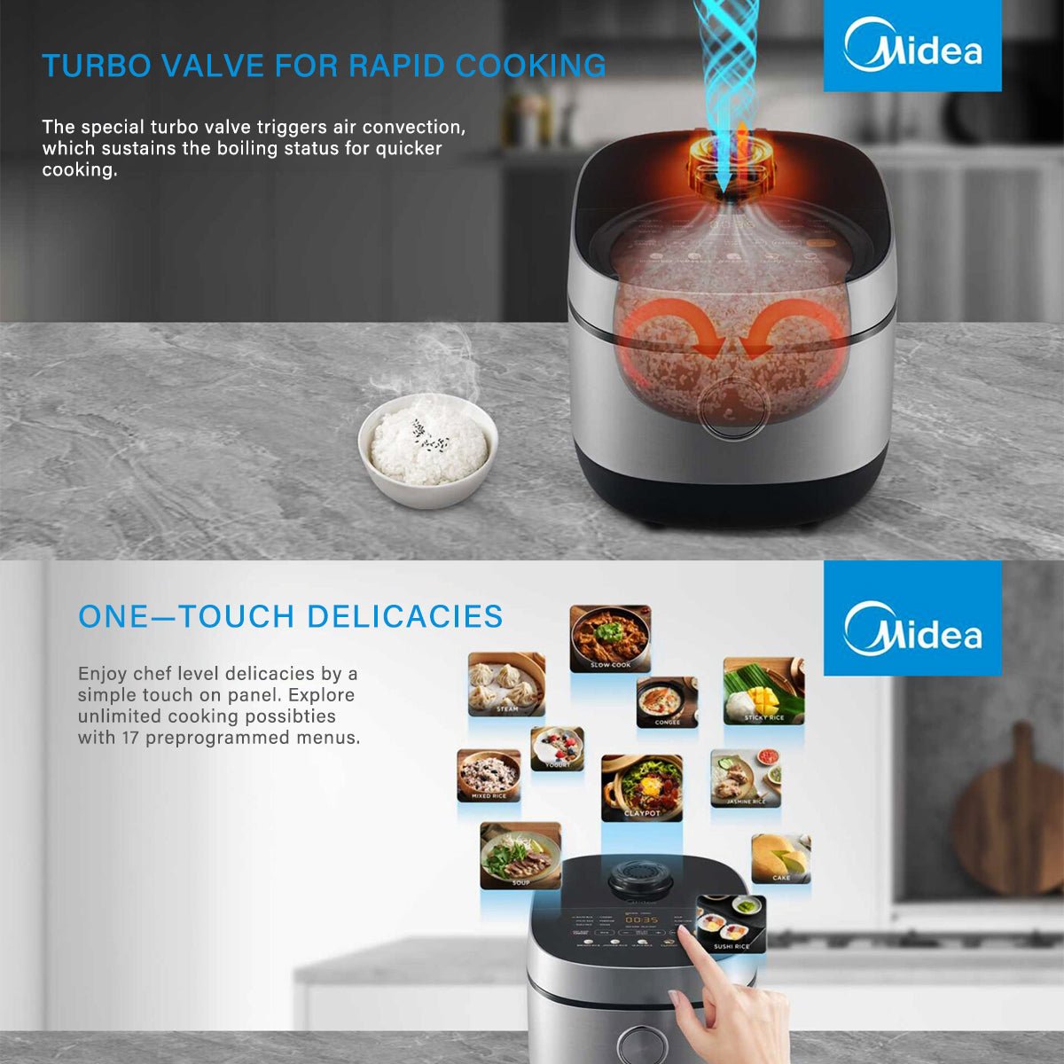 Midea 5L Rice Cooker Non - Stick Multi - functionality 24 - Hour Auto Keep Warm - Appliances > Kitchen Appliances > Rice Cookers & Steamers - Rivercity House & Home Co. (ABN 18 642 972 209) - Affordable Modern Furniture Australia