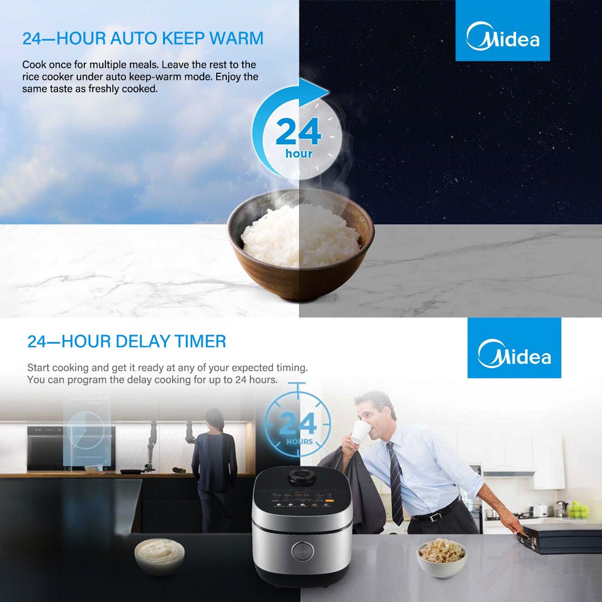 Midea 5L Rice Cooker Non - Stick Multi - functionality 24 - Hour Auto Keep Warm - Appliances > Kitchen Appliances > Rice Cookers & Steamers - Rivercity House & Home Co. (ABN 18 642 972 209) - Affordable Modern Furniture Australia