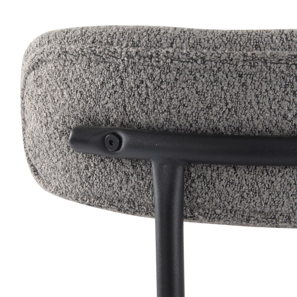 Mila Boucle Cushioned Dining Chair with Steel Frame - Slate Grey - Furniture > Dining > Kitchen & Dining Chairs - Rivercity House & Home Co. (ABN 18 642 972 209) - Affordable Modern Furniture Australia