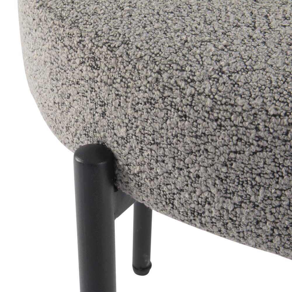 Mila Boucle Cushioned Dining Chair with Steel Frame - Slate Grey - Furniture > Dining > Kitchen & Dining Chairs - Rivercity House & Home Co. (ABN 18 642 972 209) - Affordable Modern Furniture Australia