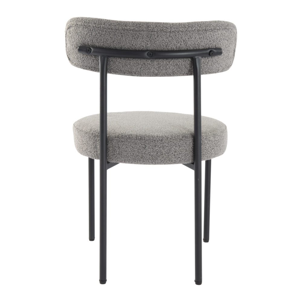 Mila Boucle Cushioned Dining Chair with Steel Frame - Slate Grey - Furniture > Dining > Kitchen & Dining Chairs - Rivercity House & Home Co. (ABN 18 642 972 209) - Affordable Modern Furniture Australia