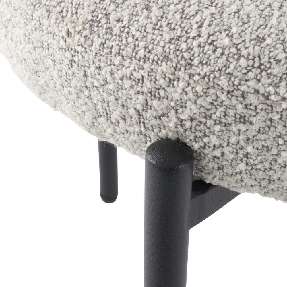 Mila Boucle Cushioned Dining Chair with Steel Frame - White Quartz - Furniture > Dining > Kitchen & Dining Chairs - Rivercity House & Home Co. (ABN 18 642 972 209) - Affordable Modern Furniture Australia