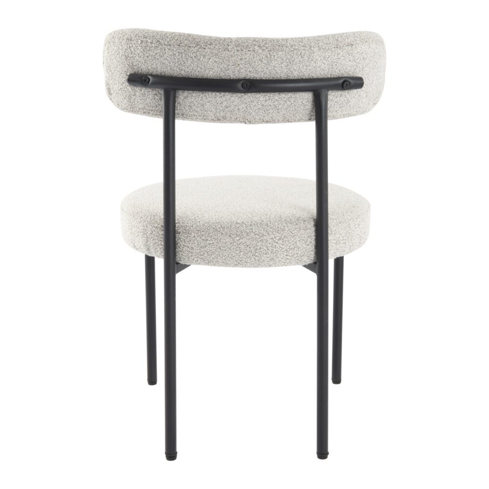 Mila Boucle Cushioned Dining Chair with Steel Frame - White Quartz - Furniture > Dining > Kitchen & Dining Chairs - Rivercity House & Home Co. (ABN 18 642 972 209) - Affordable Modern Furniture Australia