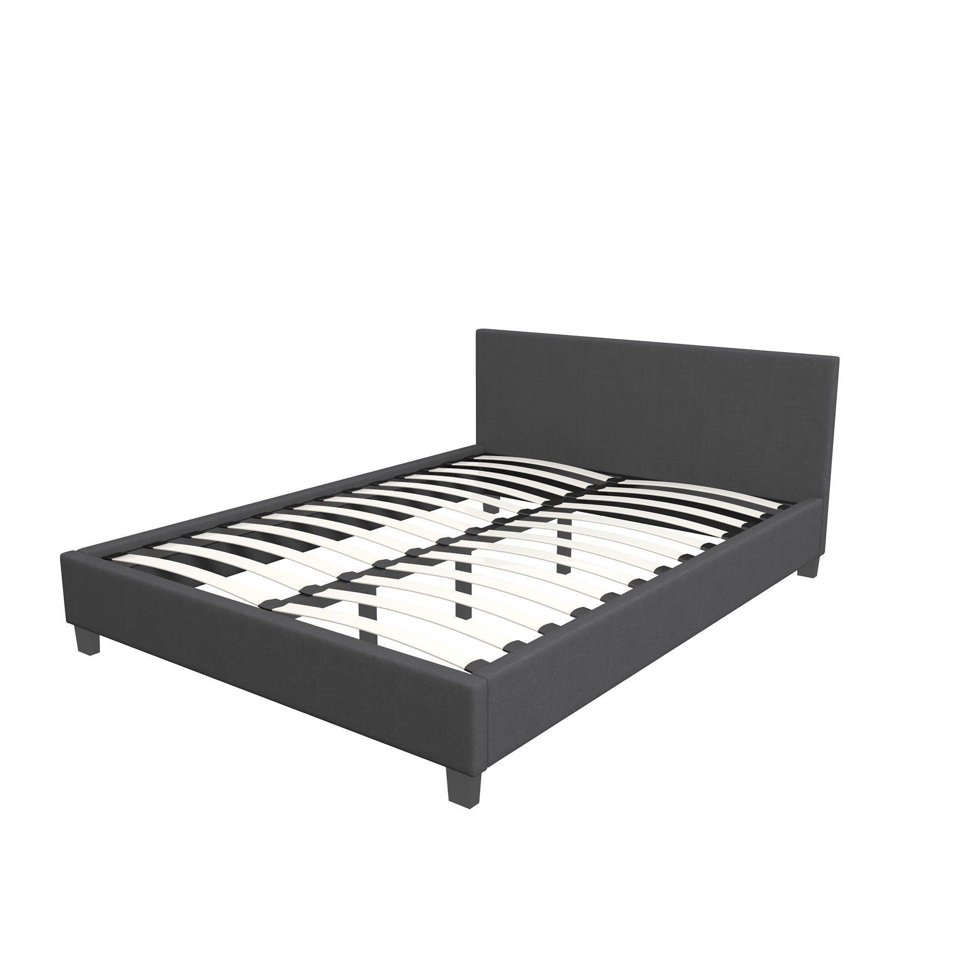 Milano Sienna Single Platform Bed with Headboard - Charcoal No.35 - Rivercity House & Home Co. (ABN 18 642 972 209) - Affordable Modern Furniture Australia