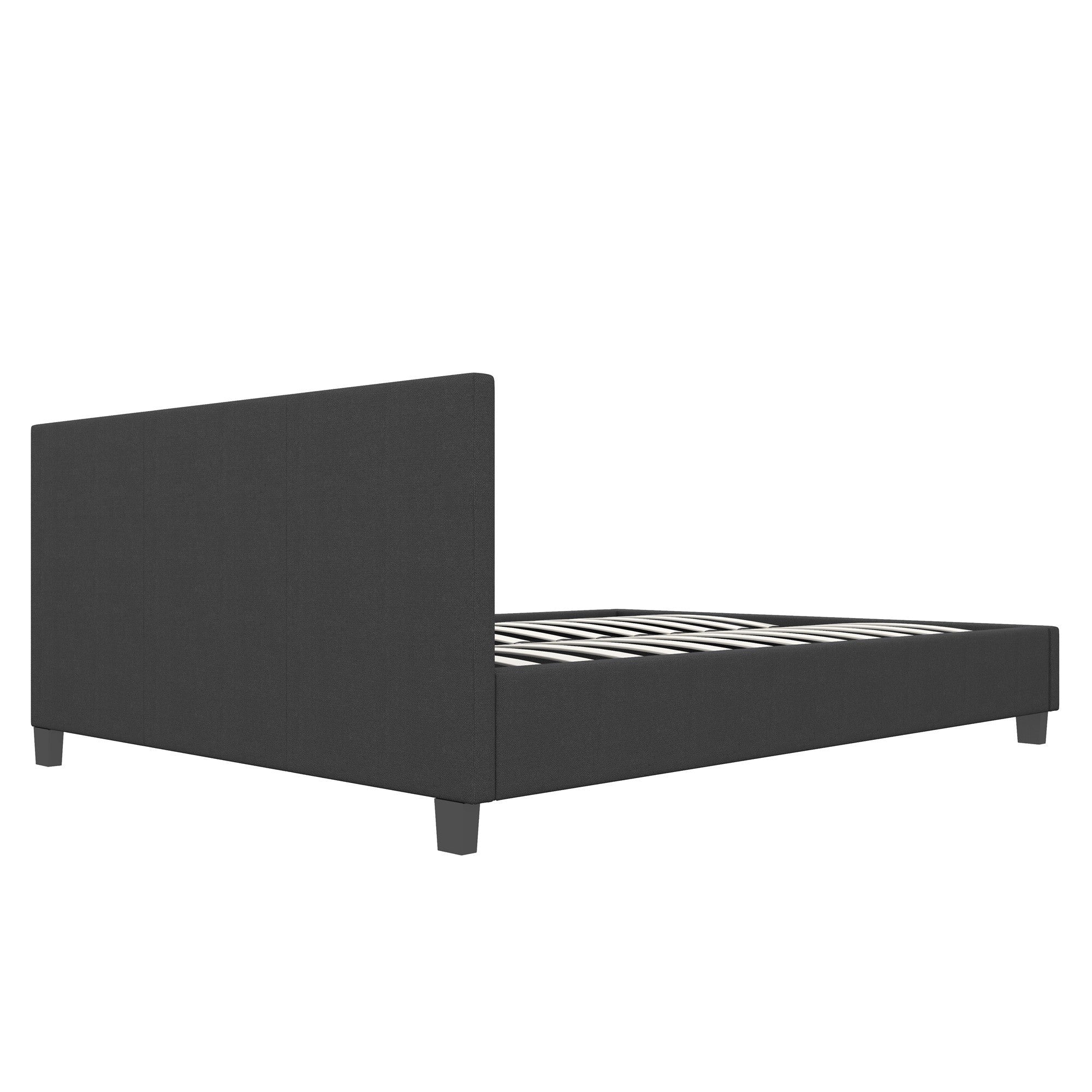 Milano Sienna Single Platform Bed with Headboard - Charcoal No.35 - Rivercity House & Home Co. (ABN 18 642 972 209) - Affordable Modern Furniture Australia