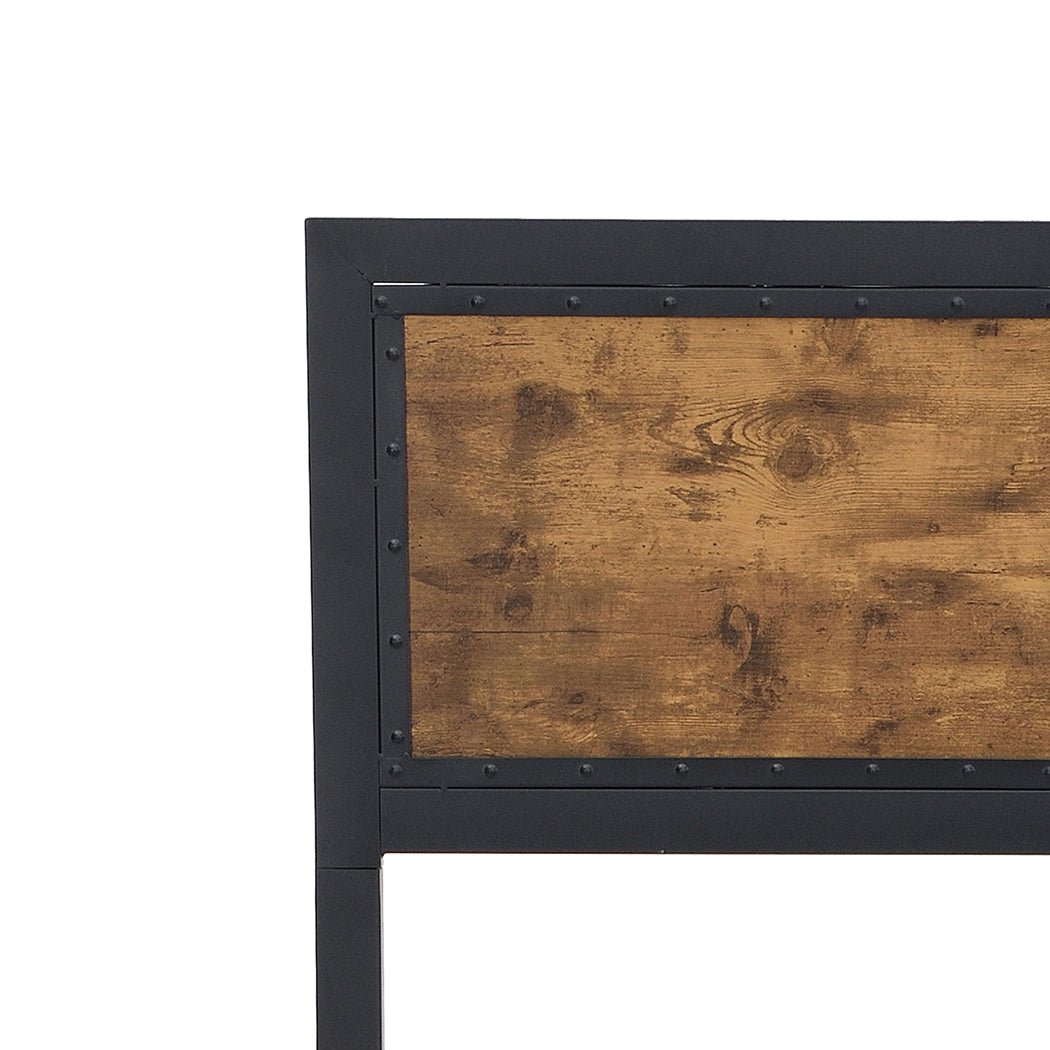 Millhouse Industrial Queen Bed Frame with Storage Drawers – Brown - Rivercity House & Home Co. (ABN 18 642 972 209) - Affordable Modern Furniture Australia