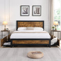 Millhouse Industrial Queen Bed Frame with Storage Drawers – Brown