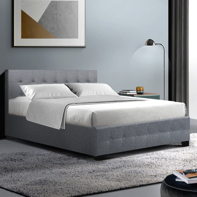 Mindil Storage Double Bed Frame Grey - Furniture > Bedroom - Rivercity House & Home Co. (ABN 18 642 972 209) - Affordable Modern Furniture Australia