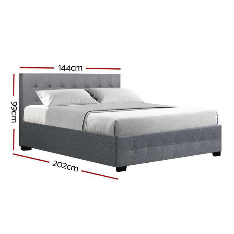 Mindil Storage Double Bed Frame Grey - Furniture > Bedroom - Rivercity House & Home Co. (ABN 18 642 972 209) - Affordable Modern Furniture Australia