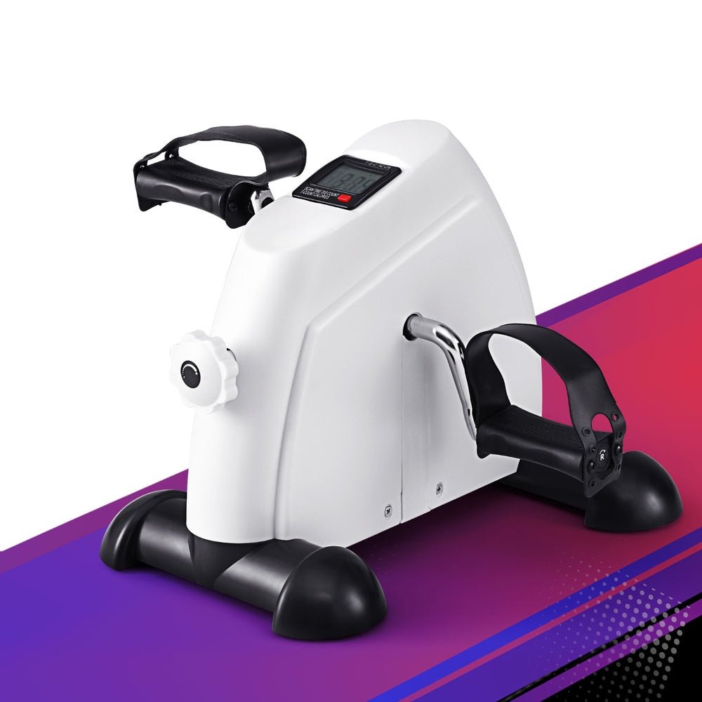 Mini Pedal Exerciser Under Desk Cross Trainer Bike - White - Sports & Fitness > Exercise, Gym & Fitness > Exercise Bikes - Rivercity House & Home Co. (ABN 18 642 972 209) - Affordable Modern Furniture Australia