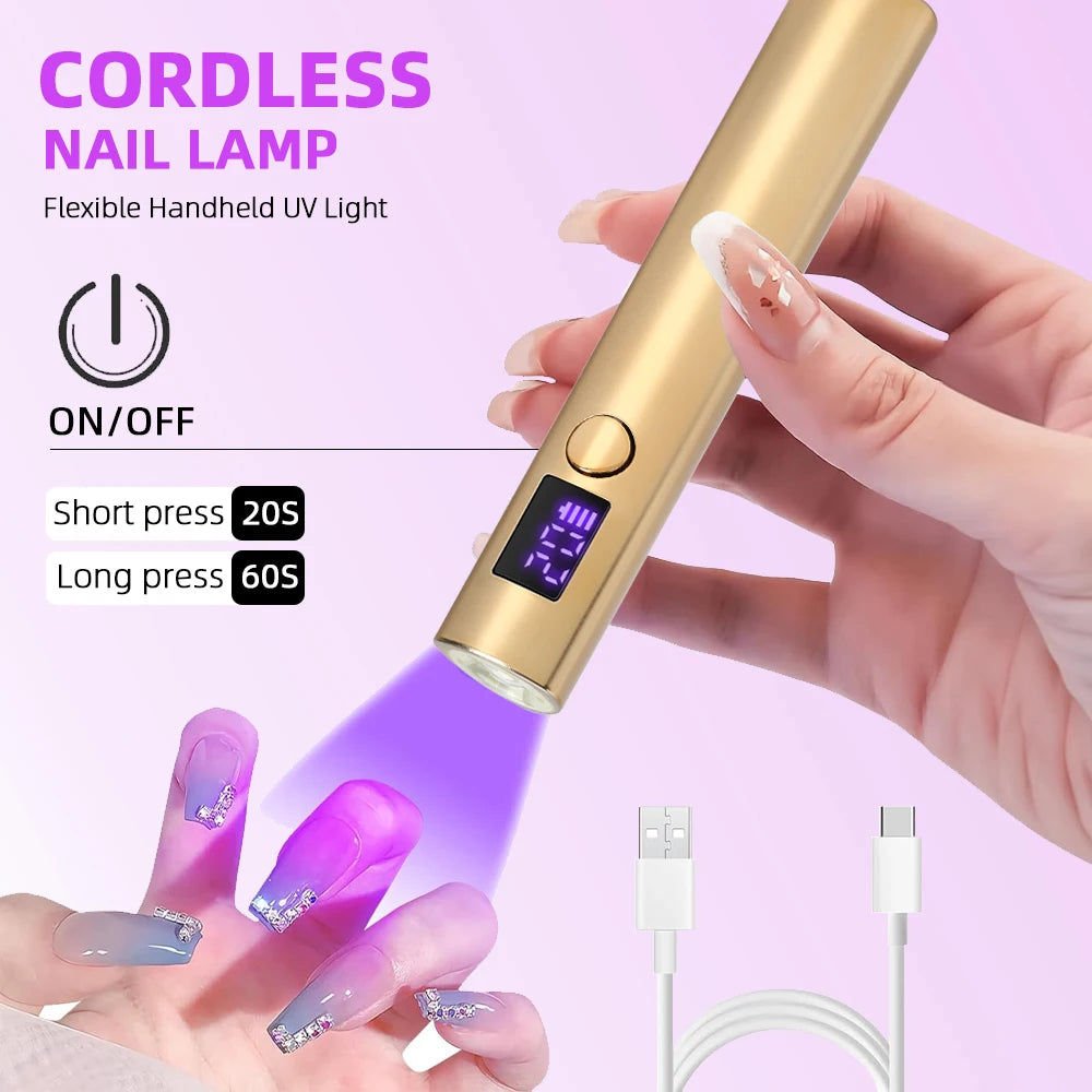 Mini USB UV LED Nail Dryer Lamp - Gold - Health & Beauty > Makeup > Nail Care - Rivercity House & Home Co. (ABN 18 642 972 209) - Affordable Modern Furniture Australia