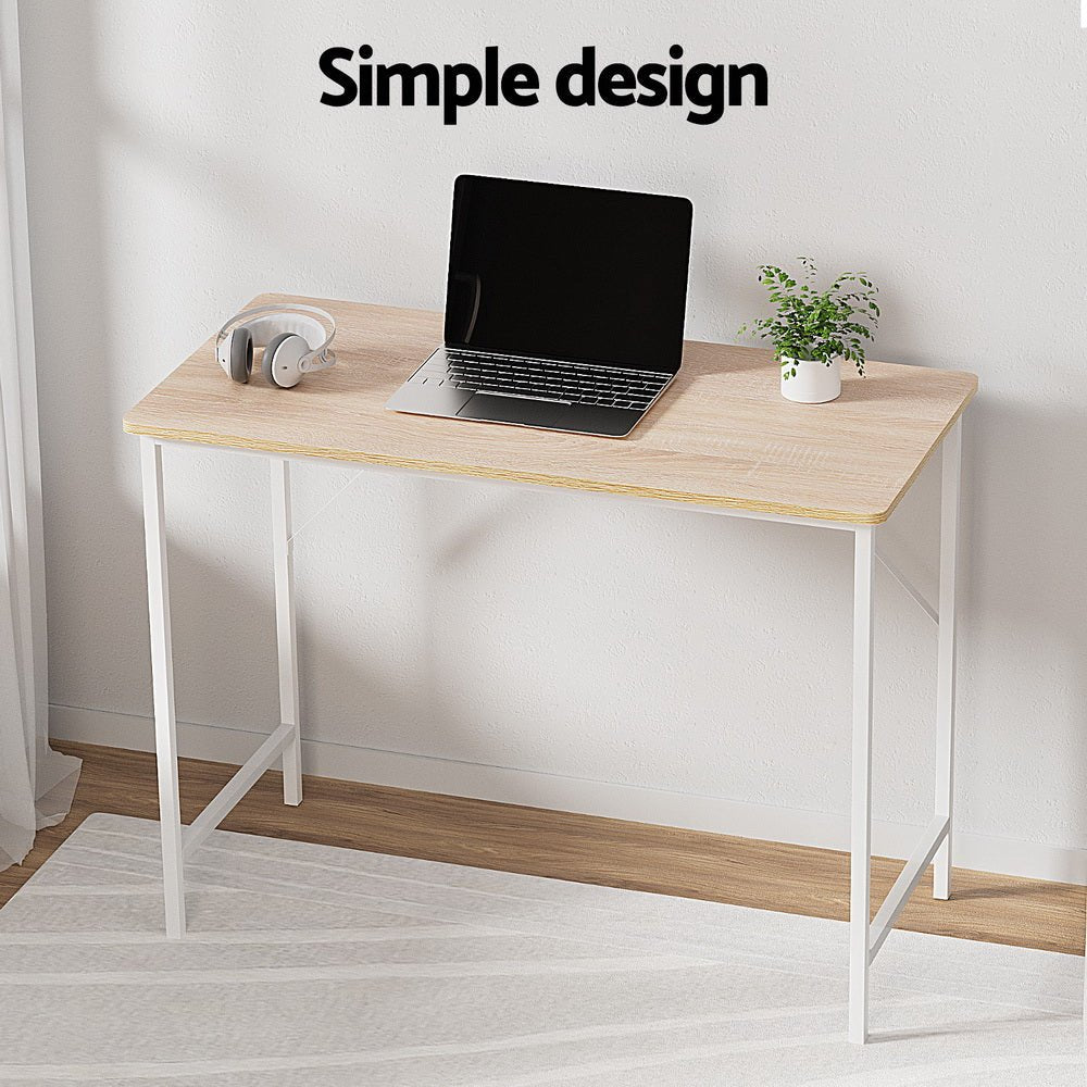 Minimalist Metal Desk (White) - Rivercity House & Home Co. (ABN 18 642 972 209) - Affordable Modern Furniture Australia