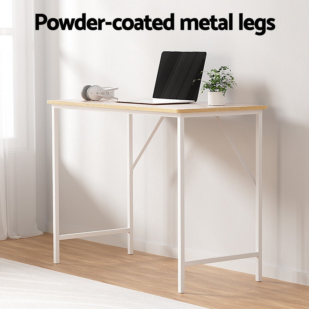 Minimalist Metal Desk (White) - Rivercity House & Home Co. (ABN 18 642 972 209) - Affordable Modern Furniture Australia