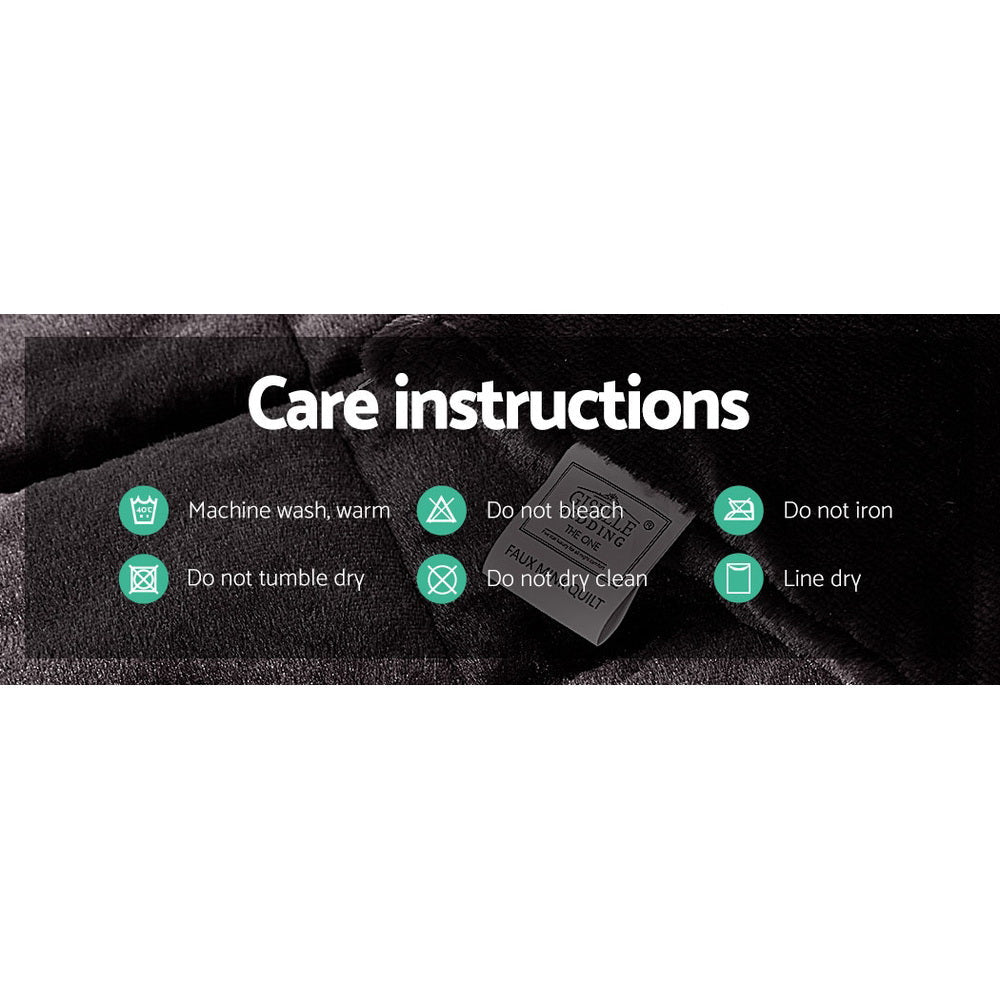 Mink Quilt Plush Throw Blanket Comforter Duvet Cover Charcoal Double - Rivercity House & Home Co. (ABN 18 642 972 209) - Affordable Modern Furniture Australia