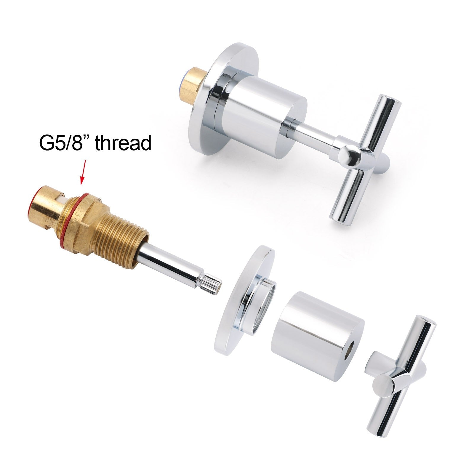 Mirror Chrome 1/4 Turn Twin Taps Hot Cold Water Control Mixer For Bath Spout Set - Furniture > Bathroom > Shower Heads & Screens - Rivercity House & Home Co. (ABN 18 642 972 209) - Affordable Modern Furniture Australia