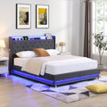 Mitchell Double LED Gas Lift Storage Bed – Grey