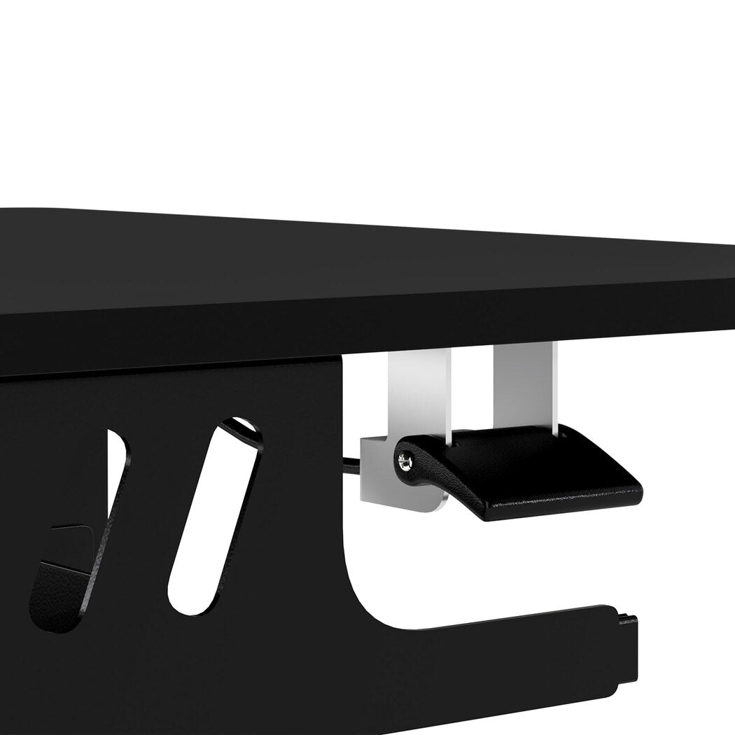 Mobile Adjustable Height Standing Desk with Keyboard Tray and Wheels - Black - Rivercity House & Home Co. (ABN 18 642 972 209) - Affordable Modern Furniture Australia