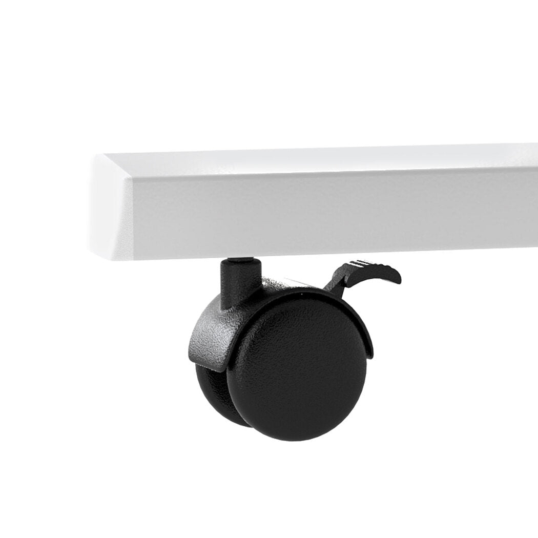 Mobile Adjustable Height Standing Desk with Keyboard Tray and Wheels - White - Rivercity House & Home Co. (ABN 18 642 972 209) - Affordable Modern Furniture Australia