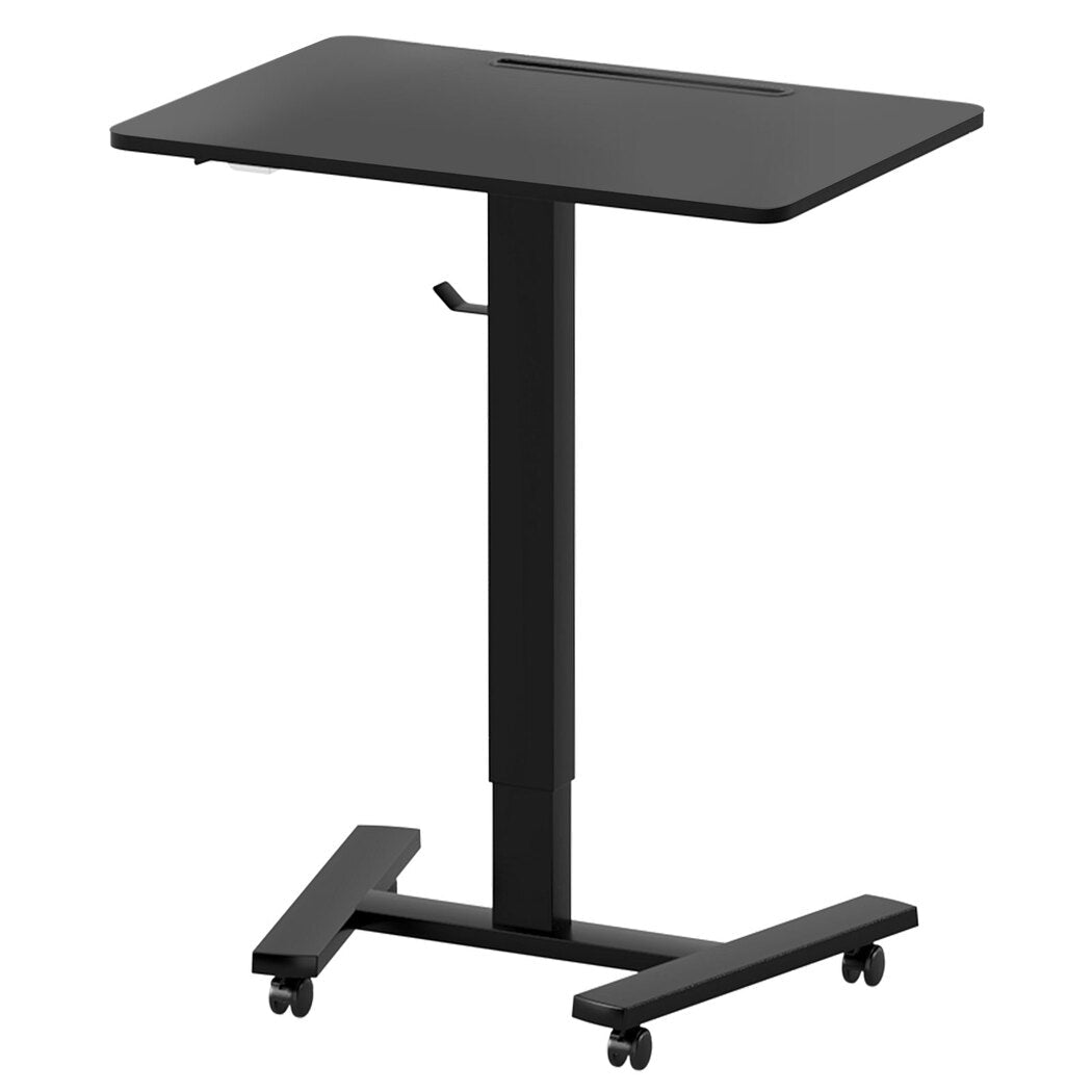 Mobile Adjustable Height Standing Desk with Wheels and Lock - Black - Rivercity House & Home Co. (ABN 18 642 972 209) - Affordable Modern Furniture Australia