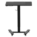 Mobile Adjustable Height Standing Desk with Wheels and Lock - Black
