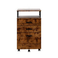 Mobile File Cabinet 2 Drawers with Open Shelf Under Desk - Walnut