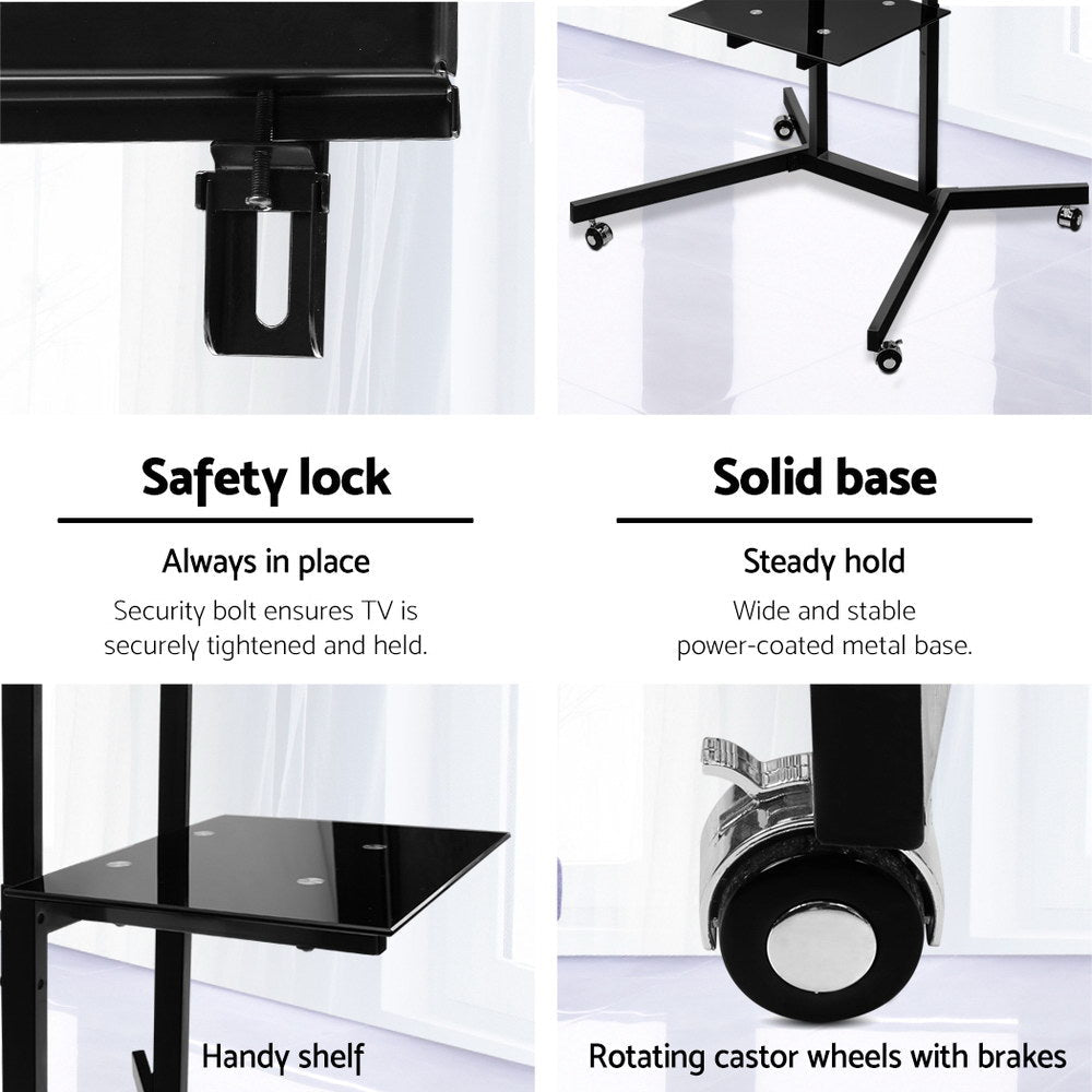 Mobile TV Stand for 32" - 65" TVs Mount Bracket Portable Shelf Trolley Cart - Furniture > Living Room > TV Units - Rivercity House & Home Co. (ABN 18 642 972 209) - Affordable Modern Furniture Australia