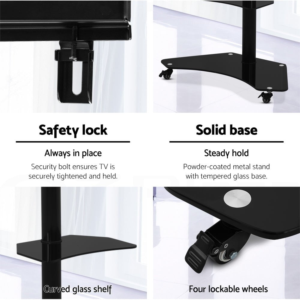 Mobile TV Stand for 32" - 70" TVs Mount Bracket Portable Solid Trolley Cart - Furniture > Living Room > TV Units - Rivercity House & Home Co. (ABN 18 642 972 209) - Affordable Modern Furniture Australia