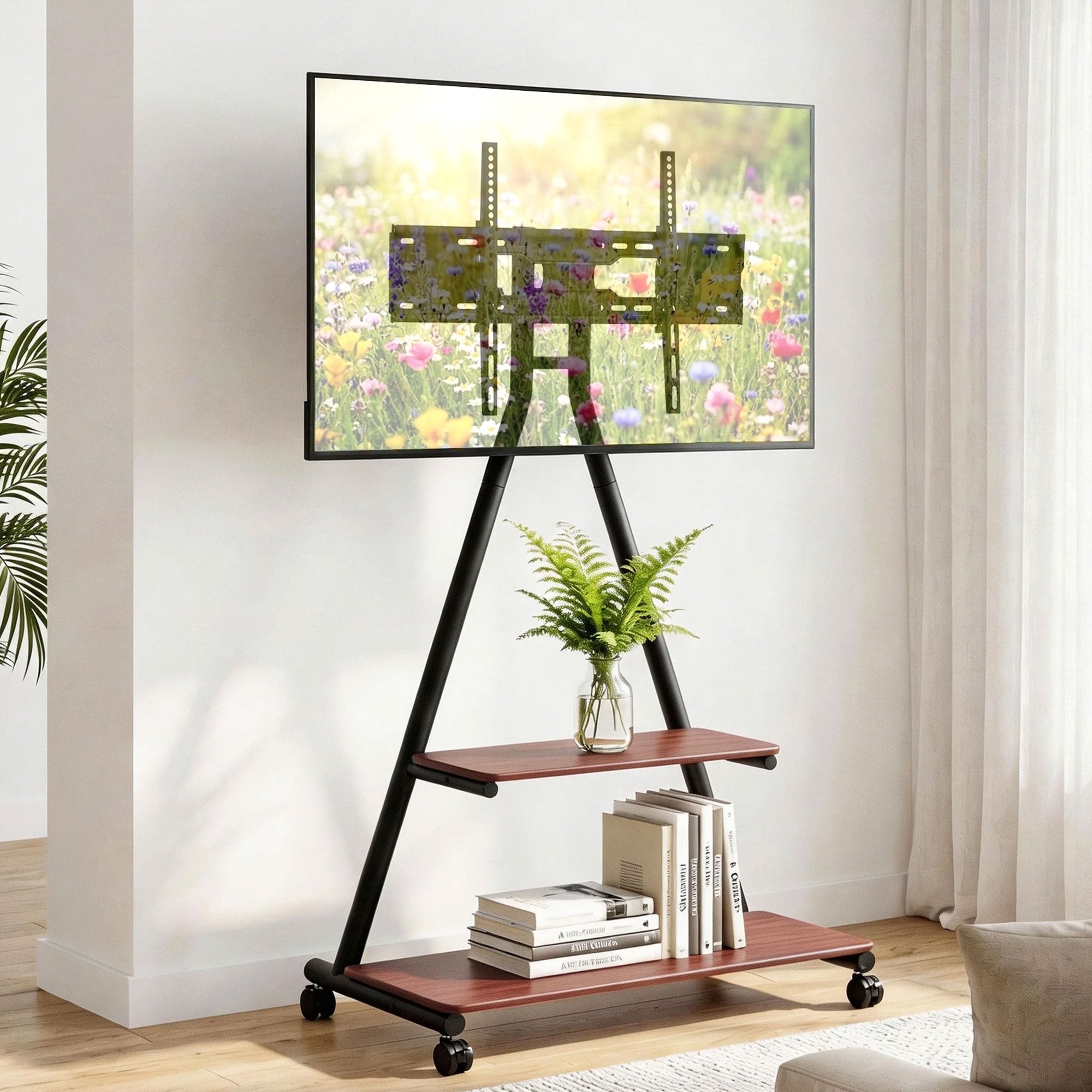 Mobile TV Stand Rolling Cart Wheels 32 - 75" Heavy Duty 133kg Mount Bracket - Furniture > Living Room > TV Units - Rivercity House & Home Co. (ABN 18 642 972 209) - Affordable Modern Furniture Australia