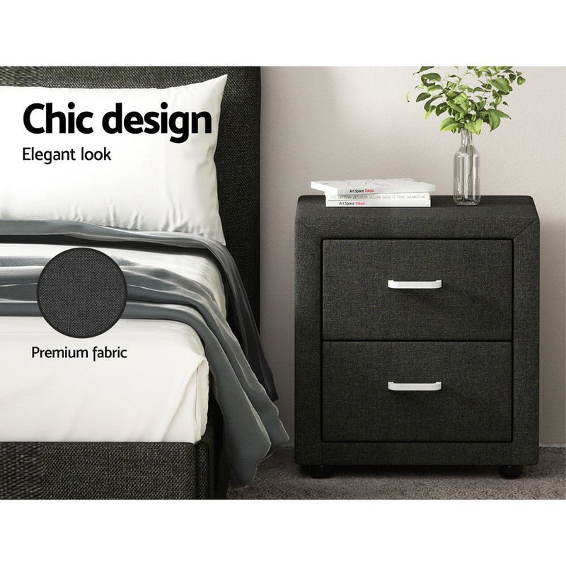 Moda Bedside Table Charcoal - Rivercity House & Home Co. (ABN 18 642 972 209) - Affordable Modern Furniture Australia