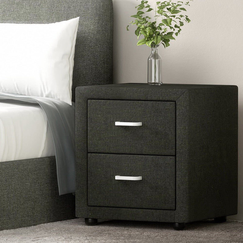 Moda Bedside Table Charcoal - Rivercity House & Home Co. (ABN 18 642 972 209) - Affordable Modern Furniture Australia