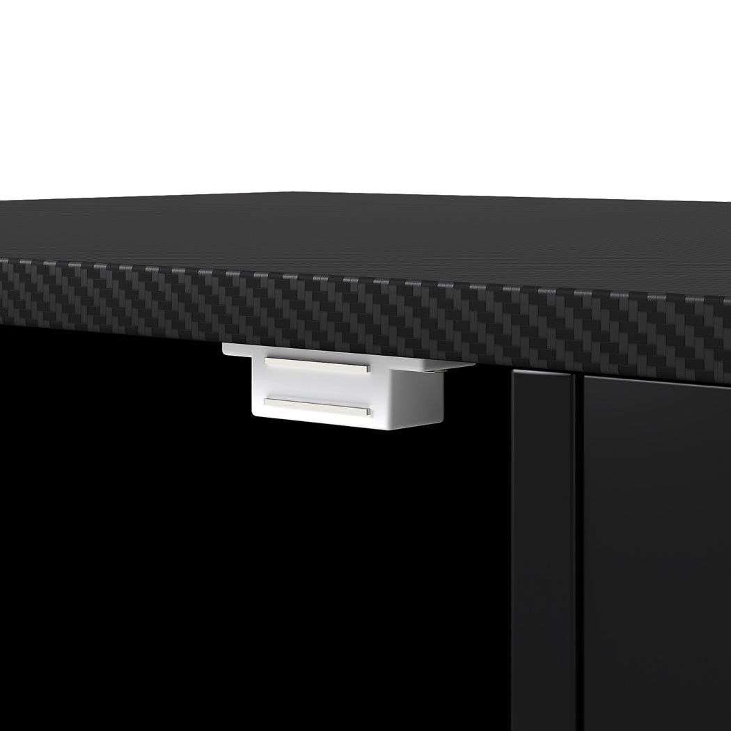 Modern 140cm TV Stand Storage with LED Lighting - Black - Rivercity House & Home Co. (ABN 18 642 972 209) - Affordable Modern Furniture Australia